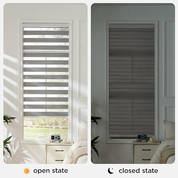 Joydeco Cordless Zebra Blinds for Windows, Dual Layer Free-Stop Zebra Shades - Image 3