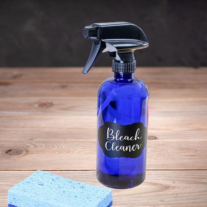 Cornucopia Brands 16oz Blue PLASTIC Spray Bottles w/Mist & Stream Sprayers; PET - Image 2