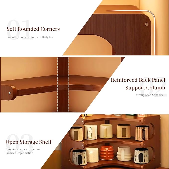 3-Tier Coffee Mug Organizer Corner, Corner Coffee Mug Holder, Cup Organizer - Image 7