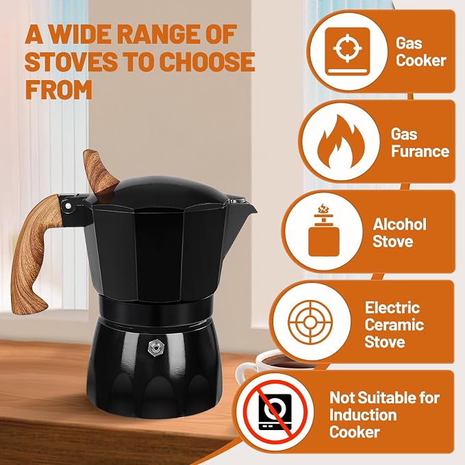 3 Cup Aluminum Espresso Stovetop Moka Pot Express Coffee Maker Percolator - Image 4