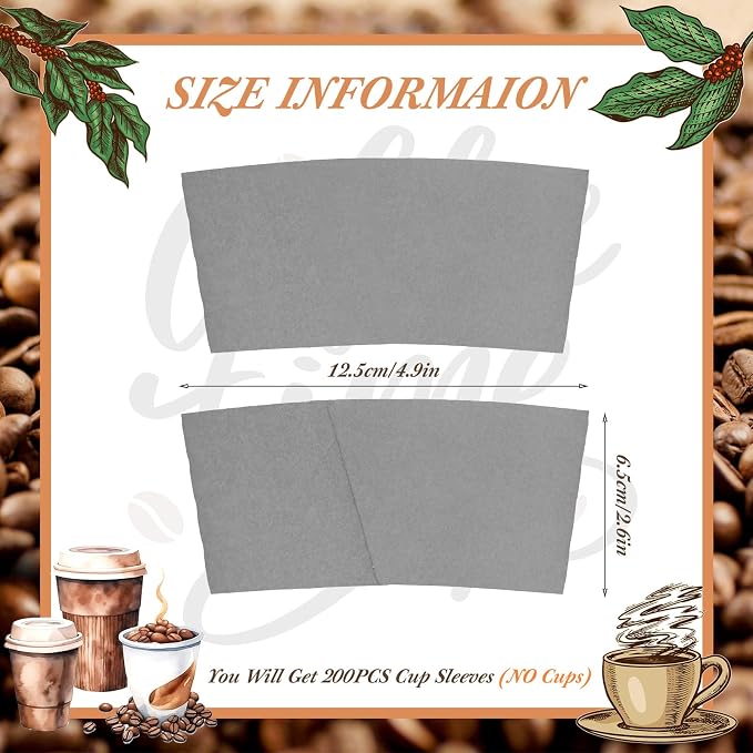 Disposable Coffee Cup Sleeves Corrugated Kraft Paper Coffee Cup Sleeves Holder - Image 2