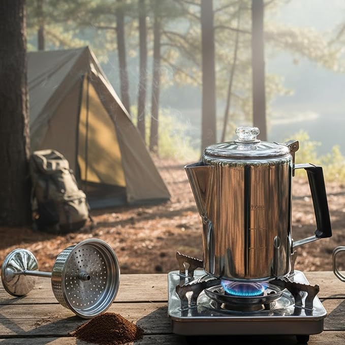 Cididu Camping Coffee Pot Stainless Steel, Coffee Pot Outdoors, Durable Stove - Image 6