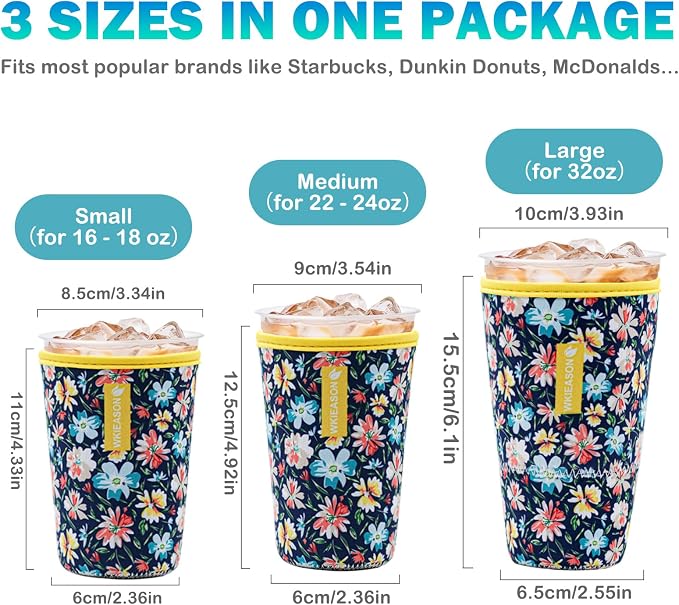 WK IEASON Reusable Iced Coffee Insulator Sleeve - Image 2