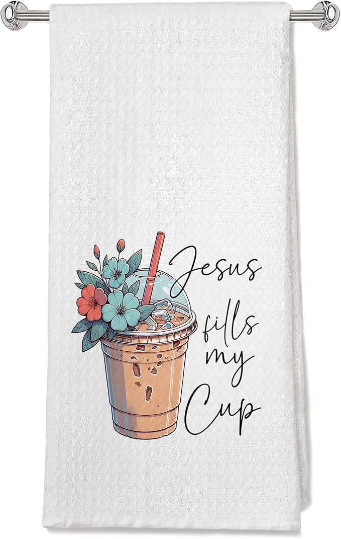 Funny Christian Coffee Kitchen Towels, Coffee Lovers Gifts Dish Tea Towels by Unknown