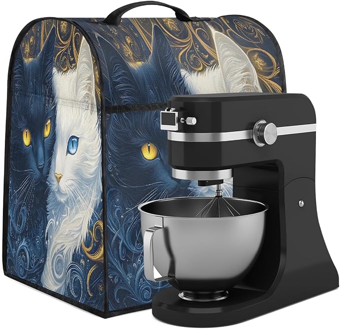 Cat Kitchen Aid Mixer Cover Compatible Stand Mixer Dust Cover | White Black - Image 2