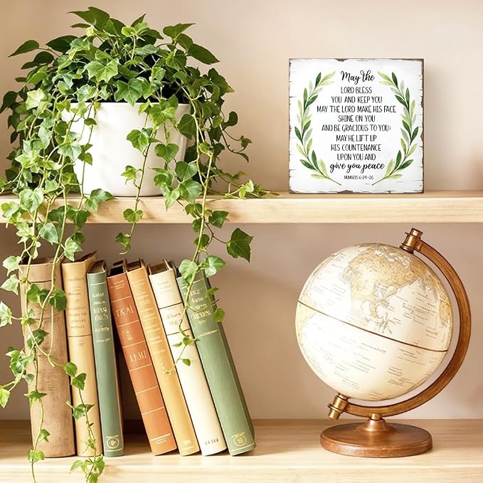 May The Lord Bless You Wood Block Plaque Box Sign - Image 3