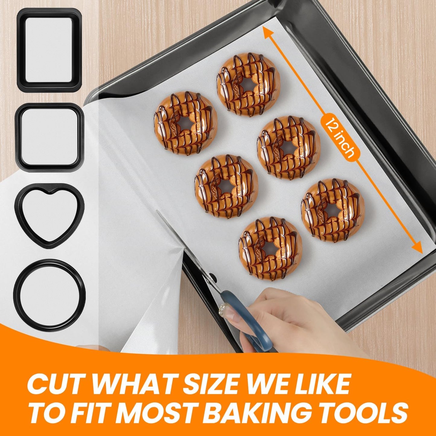 Silicone Baking Mat Roll - Best German Silicone -Heat Resistant Pie Cookie Bread Pizza Macaron Baking Mat, Silicone Pastry Mat, Non-Stick Dough Mat Non-slip Silicone Mat Roll for Countertop Protector