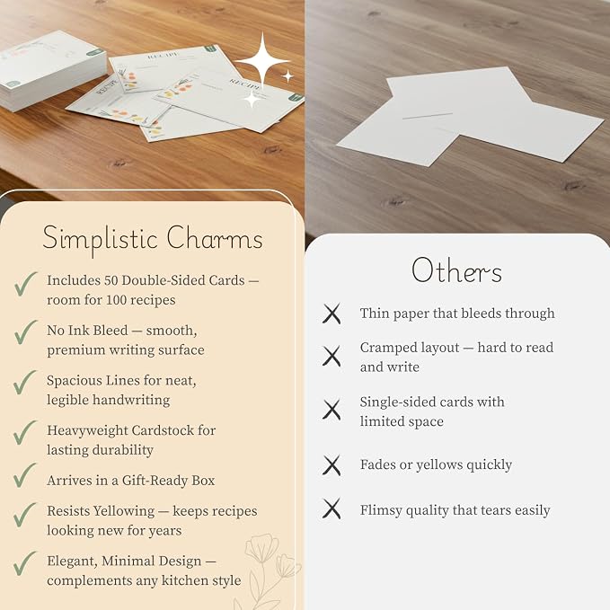 Premium 4x6 Recipe Cards – Double Sided Blank Kitchen Recipe Cards - Image 4