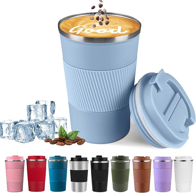 YINBAOGE Insulated Travel Coffee Mug, Spill & Leak Proof, Portable To Go by YINBAOGE