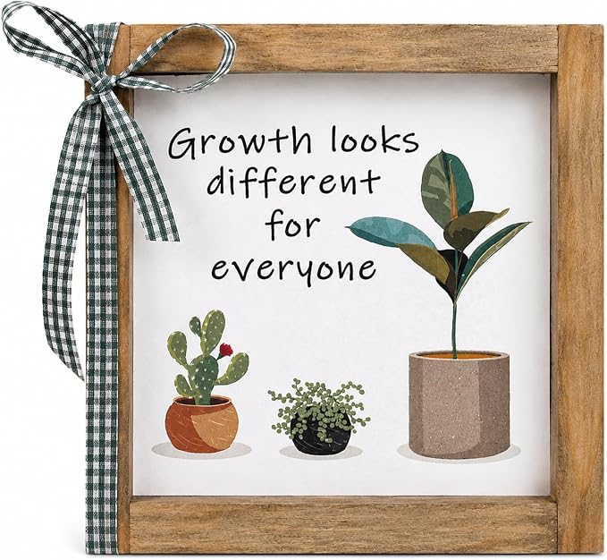 6 Inch Office Desk Decor, Wooden Growth Looks Different by pechpell