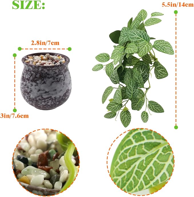 Small Artificial Fake Plants in Ceramic Pot, Indoor Fake Potted Greenery Faux - Image 3