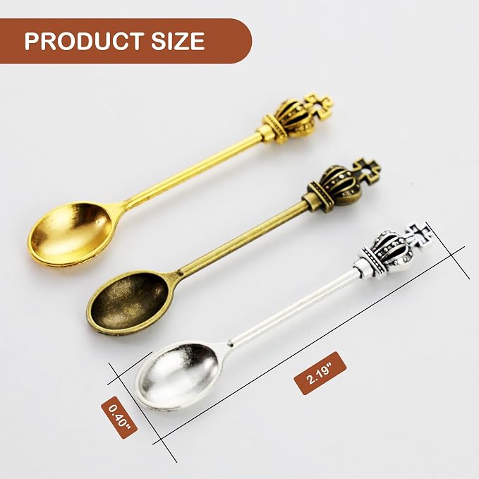 12-Pack Mini Spoons Metal Tiny Shovels 2.19-Inch Small Medicine Spoon - Image 2