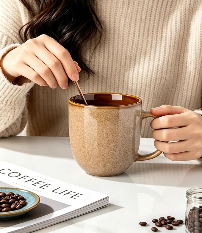 LERATIO Ceramic Coffee Mugs Set of 6, 12oz Handmade Coffee Mugs Set - Image 5