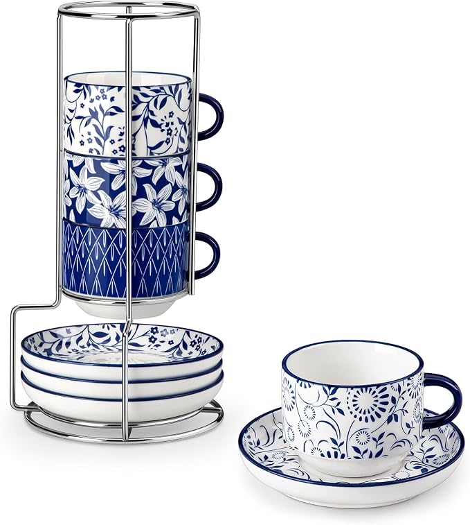 vancasso 8OZ Stackable Cappuccino Cups, Porcelain Espresso Cups by vancasso