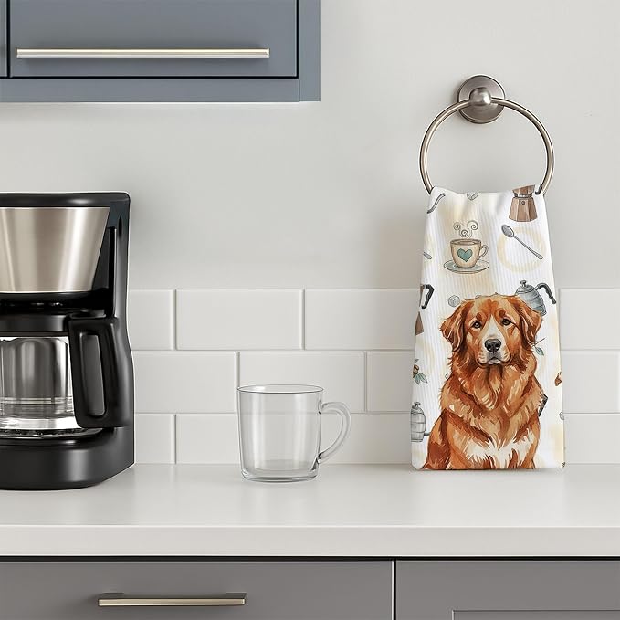 Caroline's Treasures Reddish Brown Great Pyrenees Coffee Bar Kitchen Towel - Image 3