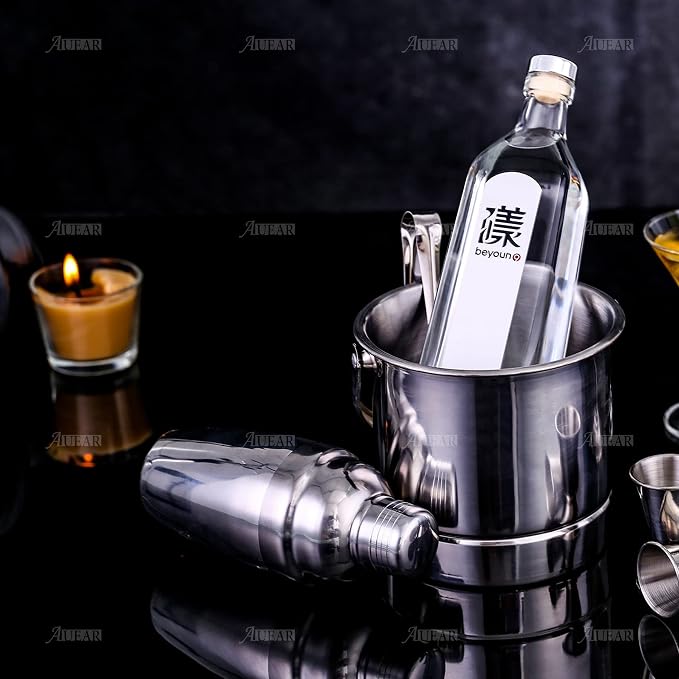 AUEAR, 12 oz/350ml Stainless Steel Cocktail Shaker Bottle Martini Drink - Image 5