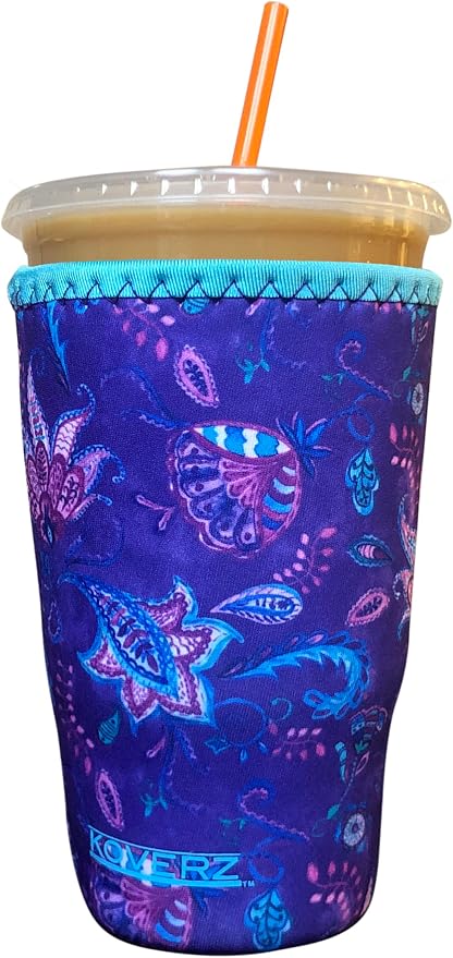 Iced Coffee Sleeve, Insulated Neoprene Cup Sleeve, Fits a 32 Oz. Coffee Cup by Koverz