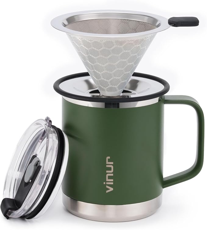 VINUR Stainless Steel Pour Over Coffee Maker, 12 oz Insulated Coffee Maker by Vinur