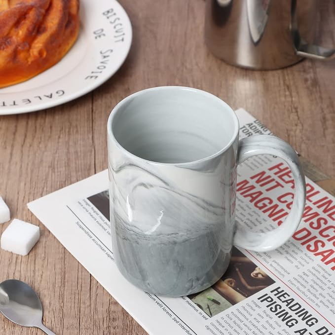 14 OZ Marble Coffee Mugs, M068 Novelty Marble Ceramic Cup - Image 4