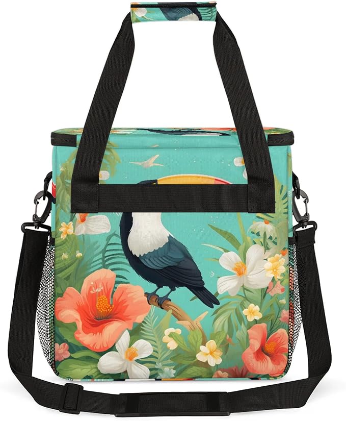 Tropical Toucan Bird Coffee Maker Carring Bag, Large Insulated Storage - Image 5