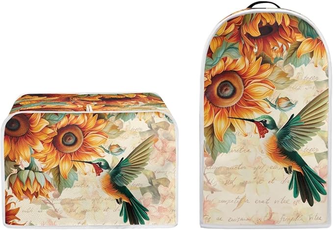 doginthehole 4 Slice Toaster Cover Kitchen Blender Cover Vintage Sunflowers - Image 5
