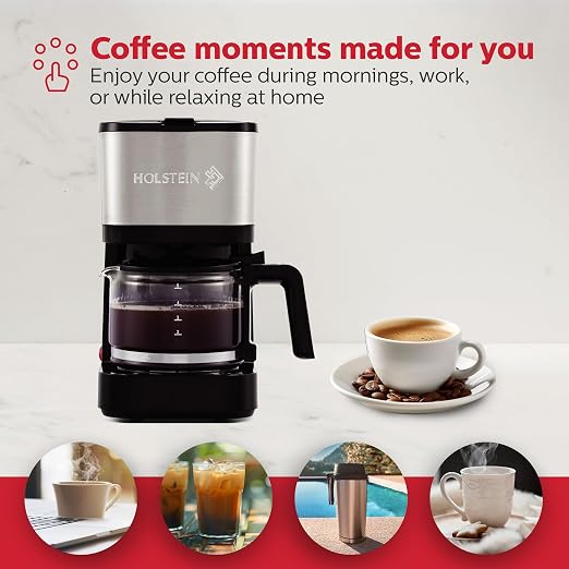 Holstein Housewares 5 Cup Coffee Maker – Compact Drip Coffee Machine - Image 7