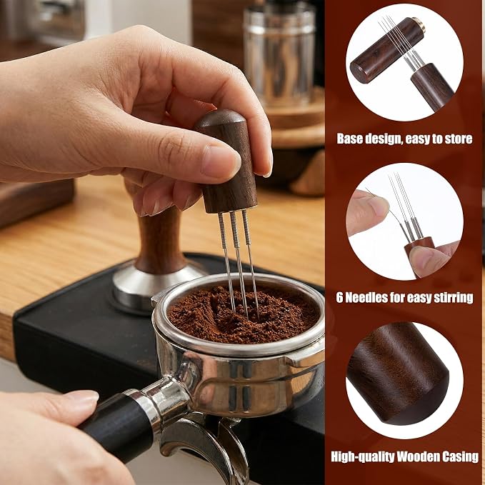 2 Pcs Espresso Needle Distributor, 6 Needles 0.2mm Coffee Distribution Tool - Image 3