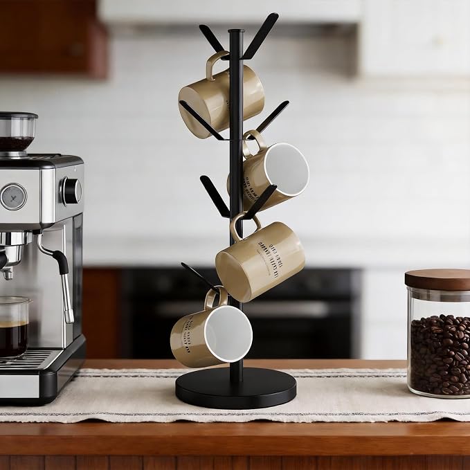 Stainless Steel Mug Holder Tree, Updated Thick Coffee Cup Holder Base, Coffee - Image 7