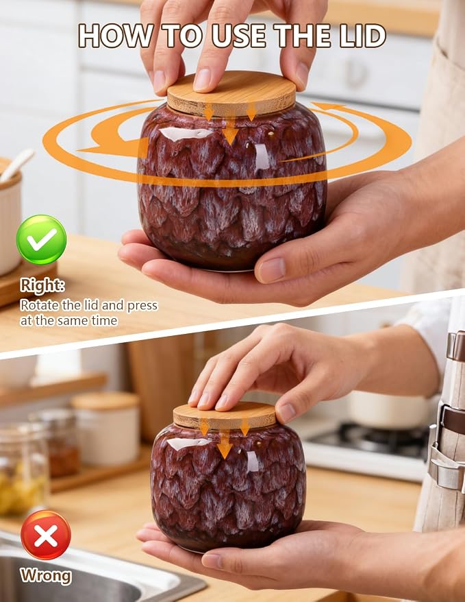 Simcat Ceramic Storage Jars, Exquisite Glaze Food Canisters - Image 3
