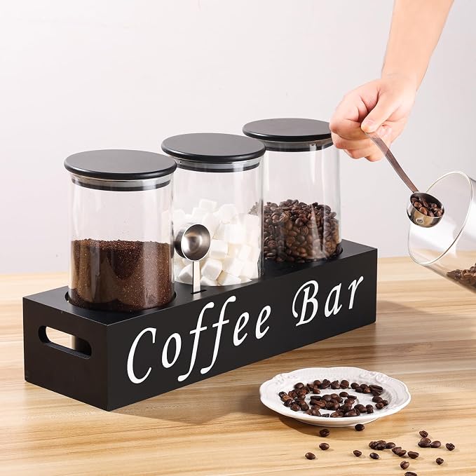 ZOMUIA Glass Coffee Containers Airtight Coffee Bean Storage Jars - Image 6