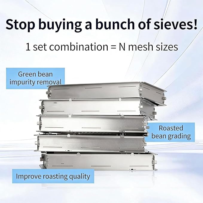 Stainless Steel Green/Cooked Bean Screen, Coffee Bean Grading Sieve Set - Image 6