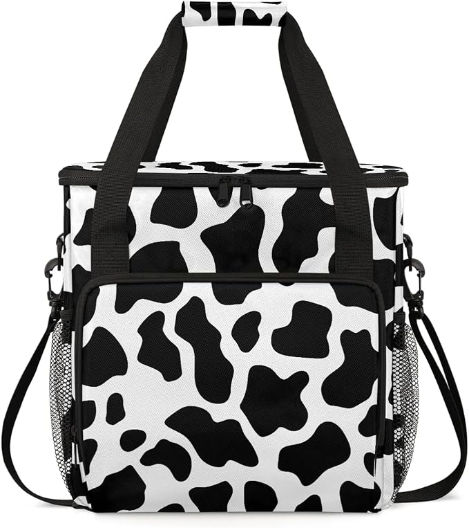 Cow Print Western Coffee Maker Carring Bag, Large Insulated Storage Organizer by Home