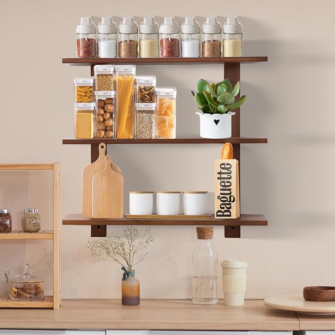 3 Tier Floating Shelves, Long Wall Shelf, Over The Toilet Shelves Bathroom - Image 4