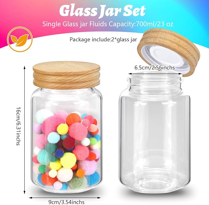 Small Glass Jars with Airtight Lid Seasoning Containers Glass Spice Jar Food - Image 2