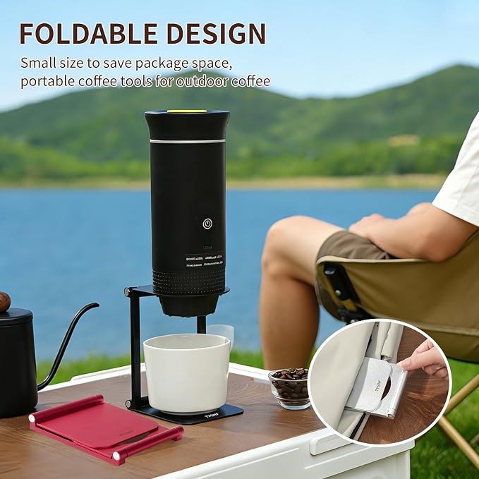 Pour Over Coffee Maker Stand, Foldable Portable Electric Espresso Machine Stand - Image 9