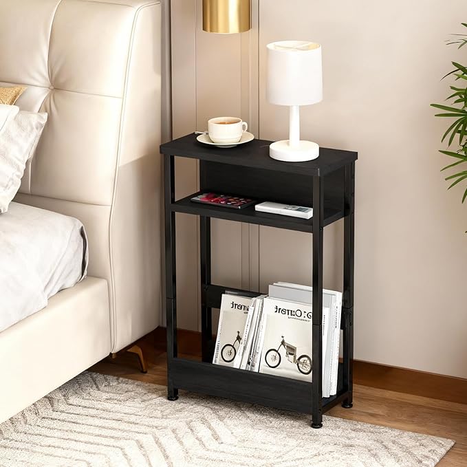 GarveeHome Narrow Side Table for Small Spaces, 3 Tier Small End Table - Image 4
