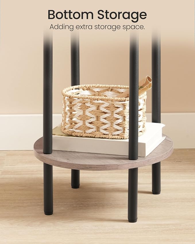 CHOEZON Round Side Table, 2-Tier End Table, Small Round Nightstand - Image 8