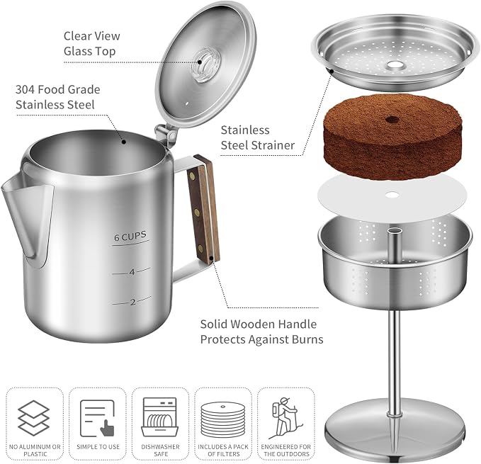 Coffee Percolator with 100pcs Coffee Filters - Image 3