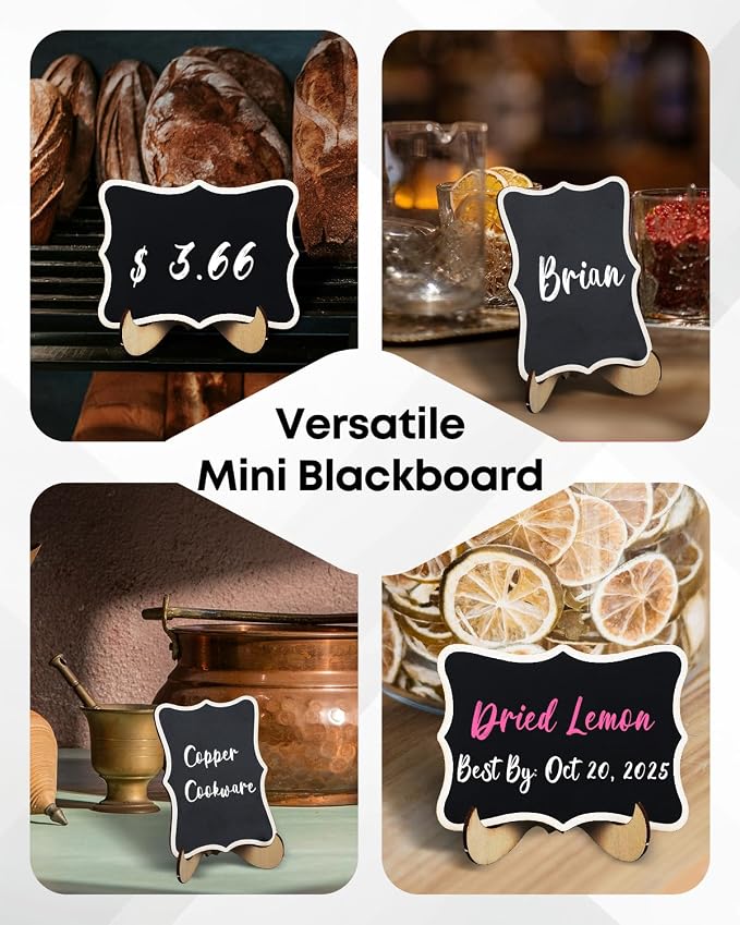 Uniclife 24 Pack Mini Chalkboard Signs - Image 6