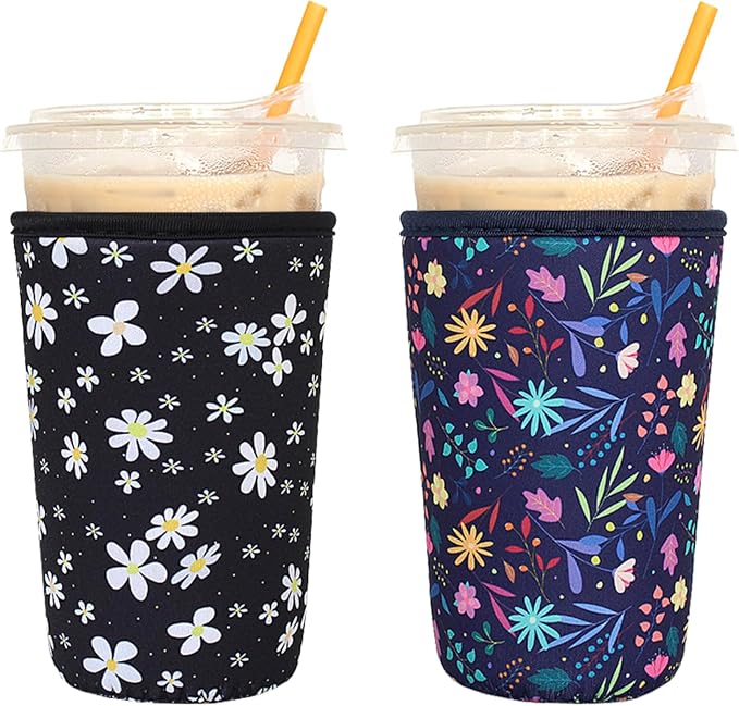 2 Pack Reusable Iced Coffee Sleeves by FRRIOTN