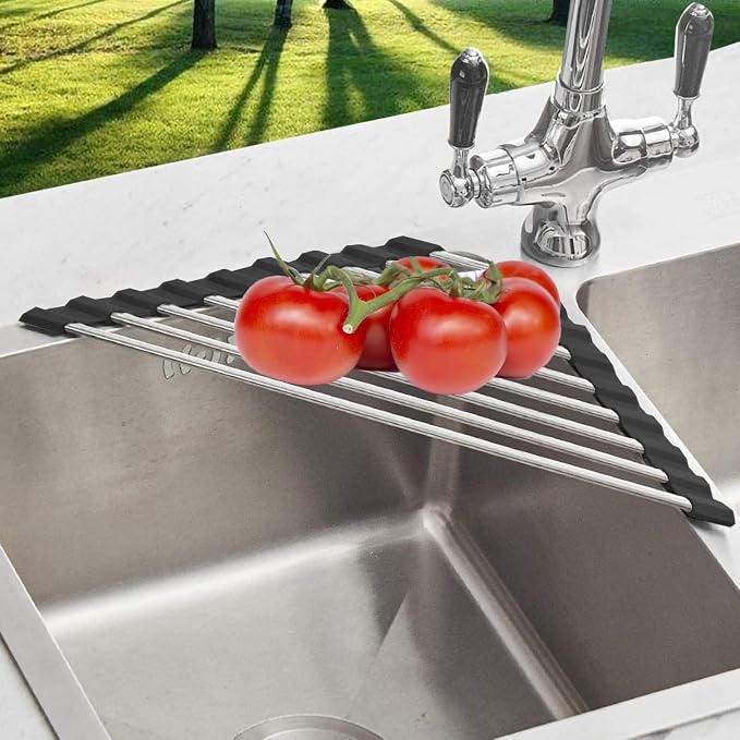 Triangle Dish Drying Rack for Sink Corner Roll Up Dish Drying Rack Folding - Image 3
