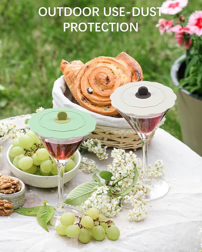 4 Pcs Silicone Cup Covers with Straw Hole, Reusable Mug Cover, Anti-Dust Cup - Image 7