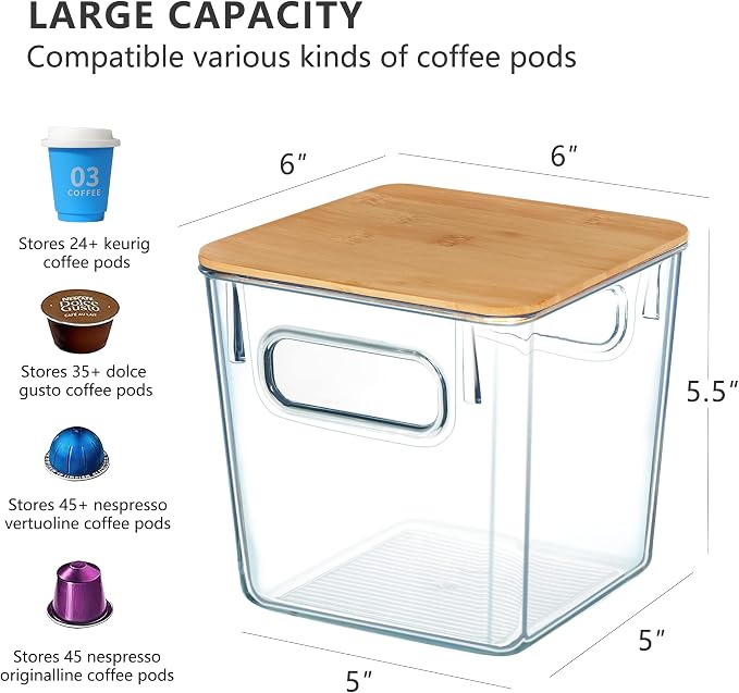 Qilinba 3 PACK Coffee Pod Holder K Cup Organizer Large Capacity Clear Storage - Image 2
