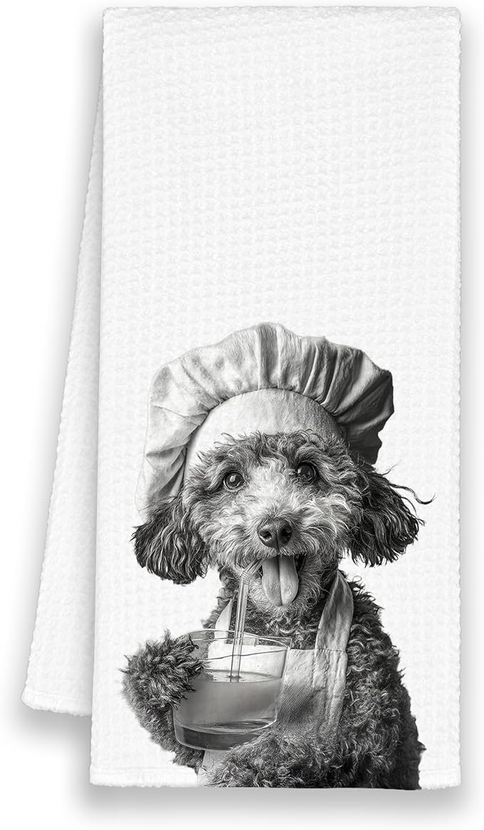 Dog Poodle Kitchen Towels, Funny Cute Hand Bathroom Towels Gifts by Xmsaitar