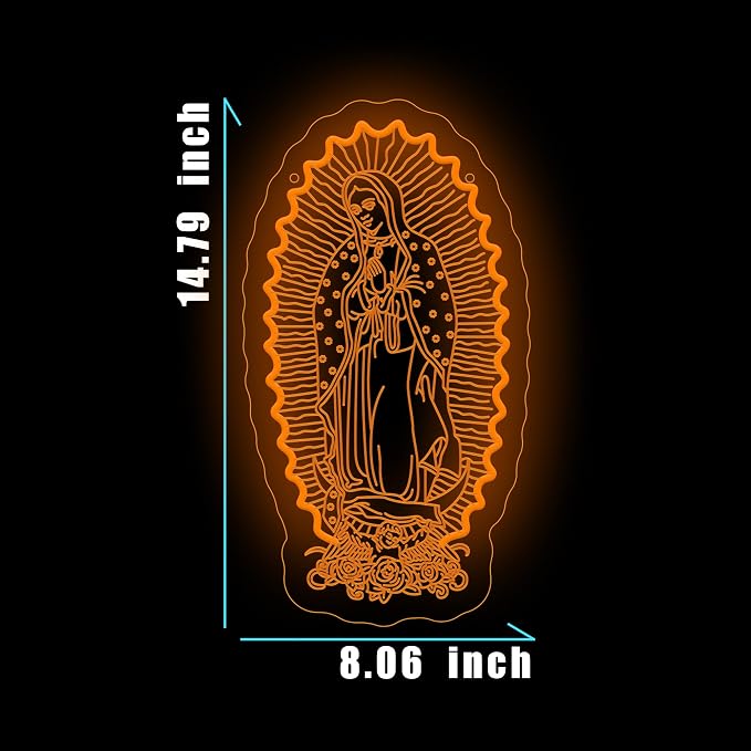 Mary Virgin of Guadalupe Neon Sign Our Lady of Guadalupe Led Light Up Sign - Image 5
