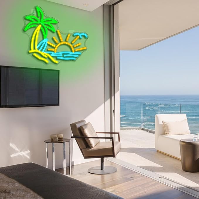 Tropic Neon Sign for Wall Decor Dimmable Coconut Tree Led Light Signs Summer - Image 7