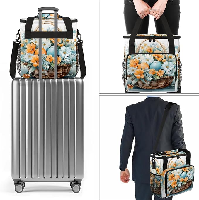 Easter Theme Coffee Maker Carring Bag, Large Insulated Storage Organizer Case - Image 7