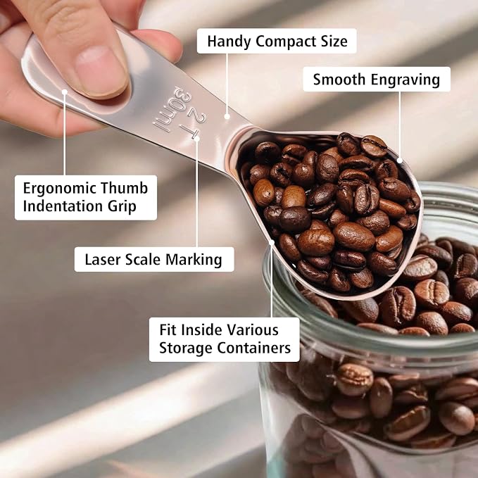 2Pcs 30ml Coffee Scoop 2 Tablespoon, 304 Stainless Steel Measuring Coffee Scoop - Image 5