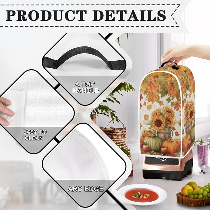 Pumpkin Sunflower Processor Dust Cover, Small Appliance Covers - Image 4