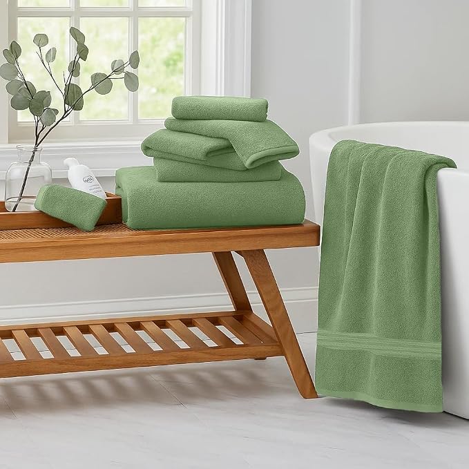 RIVERSIDE Pack of 8 Towels Set, 2 Large Bath, 2 Hand, 4 Face Washcloths - Image 6